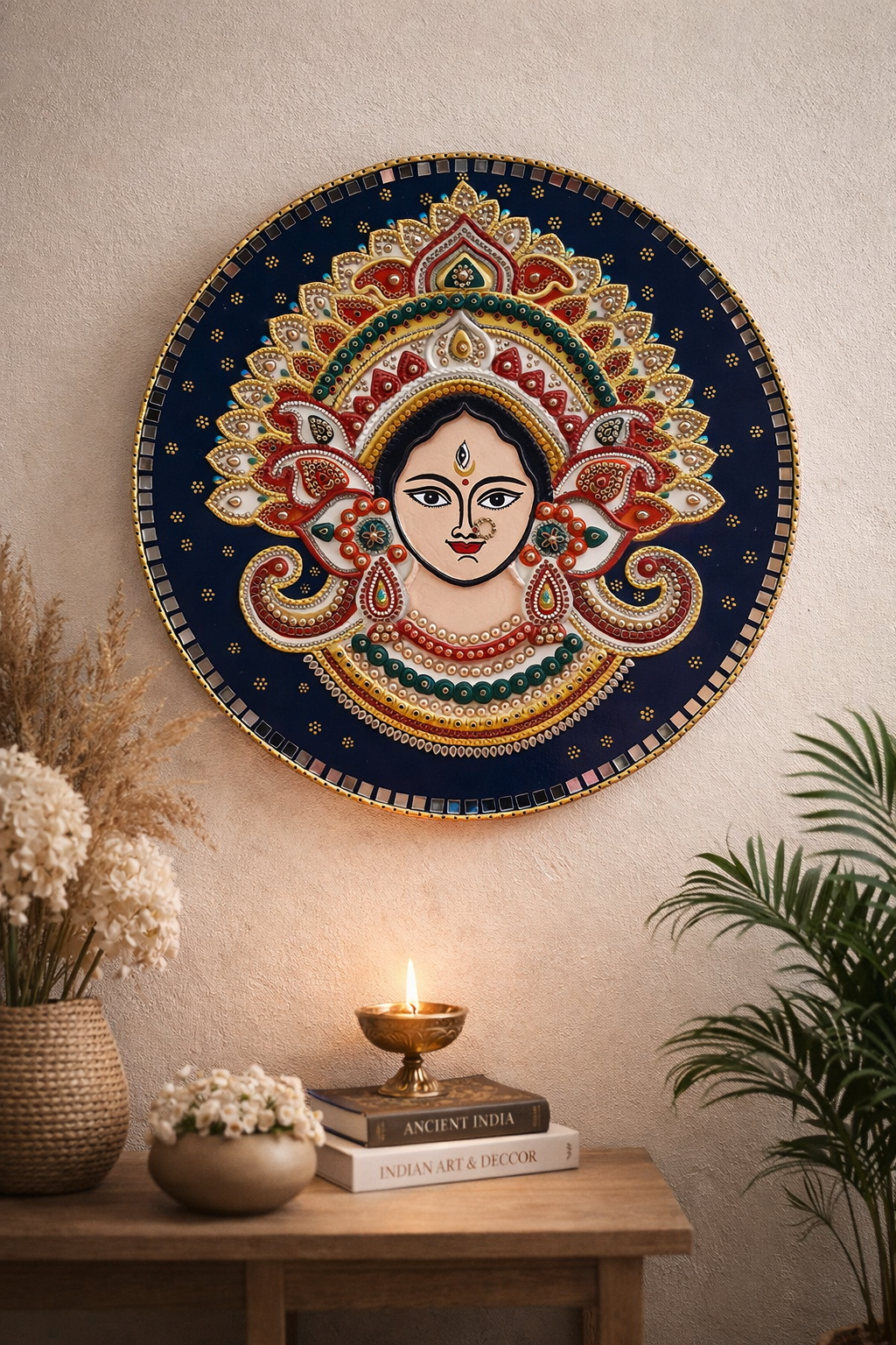 Divine Durga Dot Art — Handcrafted Wall Art