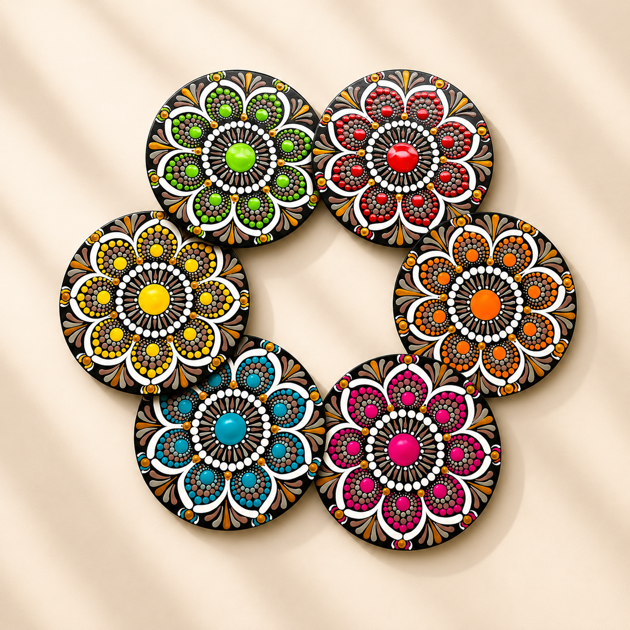 Mandala Tea Coaster Set of 6