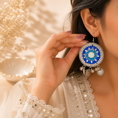 Sea Blue Mandala Earrings