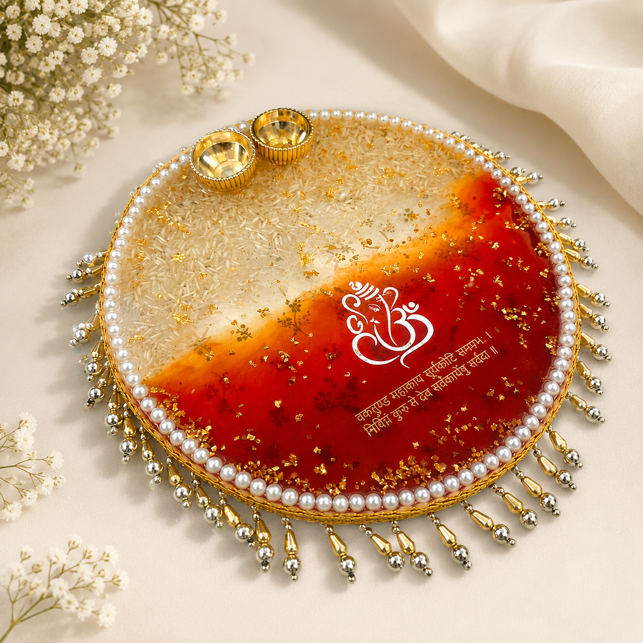 Divine Resin Pooja Thali
