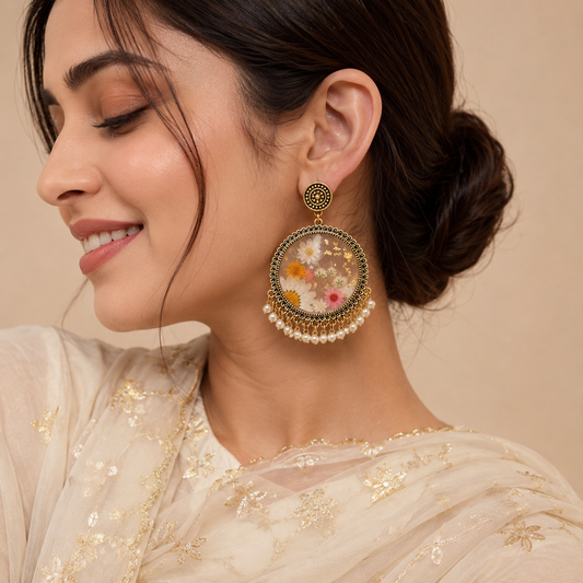 Flora Pearl Handmade Earrings