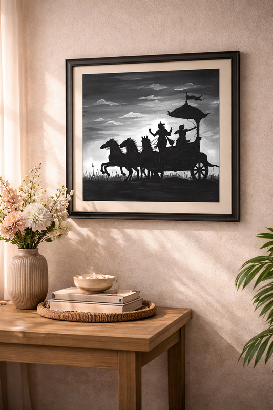 Epic Mahabharat Krishna Arjun Painting